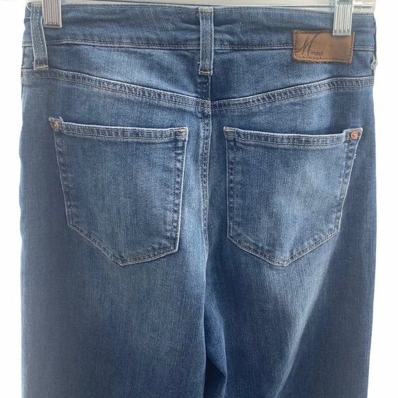 Mavi Elliot High Rise Two Tone Denim Wide Crop Jeans Size 25 - Picture 4 of 14